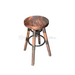 Ghế bar gỗ me tây đế xoay không tựa