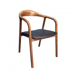 Ghế Neva có tay gỗ cao su màu Walnut
