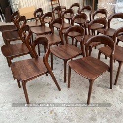 Ghế neva ko tay gỗ ash màu walnut Ghế neva ko tay gỗ ash màu walnut