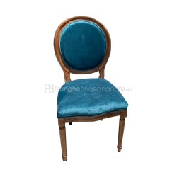 Ghế louis gỗ cao su không tay màu xanh Ghế louis gỗ cao su không tay màu xanh