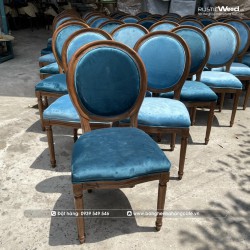 Ghế louis gỗ cao su không tay màu xanh Ghế louis gỗ cao su không tay màu xanh