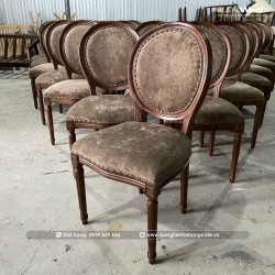 Ghế louis gỗ cao su không tay màu nâu Ghế louis gỗ cao su không tay màu nâu