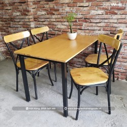 Ghế tỷ tôm khung sắt mặt gỗ màu tự nhiên Ghế tỷ tôm khung sắt mặt gỗ màu tự nhiên