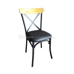 Ghế nhà hàng khung sắt mặt nệm đen Ghế nhà hàng khung sắt mặt nệm đen