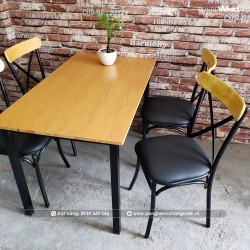 Ghế nhà hàng khung sắt mặt nệm đen Ghế nhà hàng khung sắt mặt nệm đen