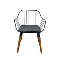 Ghế sắt Retro chân gỗ Ghế sắt Retro chân gỗ