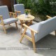 Bộ bàn ghế sofa cafe gỗ cao su
